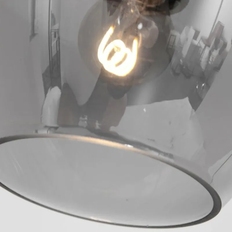 Suspension Verre Fumé-Luminaires Steinhauer Suspension Steinhauer Noirver Noir, 3 lumières