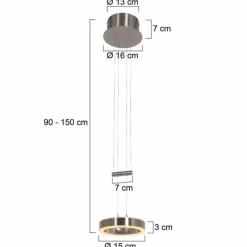 Luminaires Steinhauer Suspension Steinhauer Piola LED Acier brossé, 2 lumières* Éclairage Led