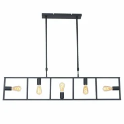 Lampes Industrielles-Luminaires Steinhauer Suspension Steinhauer Racky Noir, 5 lumières