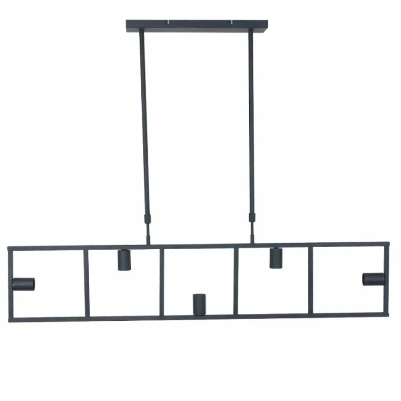 Lampes Industrielles-Luminaires Steinhauer Suspension Steinhauer Racky Noir, 5 lumières