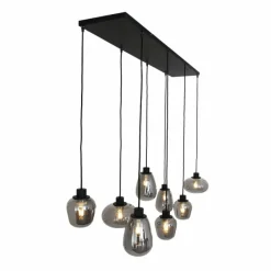 Suspension Verre Fumé-Luminaires Steinhauer Suspension Steinhauer Reflexion Gris, Noir, 8 lumières