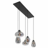 Suspension Verre Fumé-Luminaires Steinhauer Suspension Steinhauer Reflexion Noir, 5 lumières