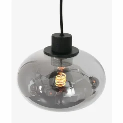 Suspension Verre Fumé-Luminaires Steinhauer Suspension Steinhauer Reflexion Noir, 5 lumières