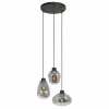 Suspension Verre Fumé-Luminaires Steinhauer Suspension Steinhauer Reflexion Noir, 3 lumières