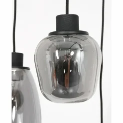 Suspension Verre Fumé-Luminaires Steinhauer Suspension Steinhauer Reflexion Noir, 3 lumières