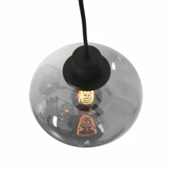Suspension Verre Fumé-Luminaires Steinhauer Suspension Steinhauer Reflexion Noir, 3 lumières