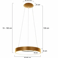 Lampes Dorées-Luminaires Steinhauer Suspension Steinhauer Ringlede Or, Blanc, 1 lumière