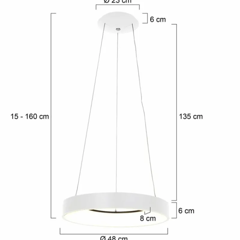 Lampes Industrielles-Luminaires Steinhauer Suspension Steinhauer Ringlede Blanc, 1 lumière