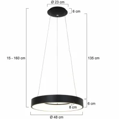 Lampes Industrielles-Luminaires Steinhauer Suspension Steinhauer Ringlede Noir, Blanc, 1 lumière