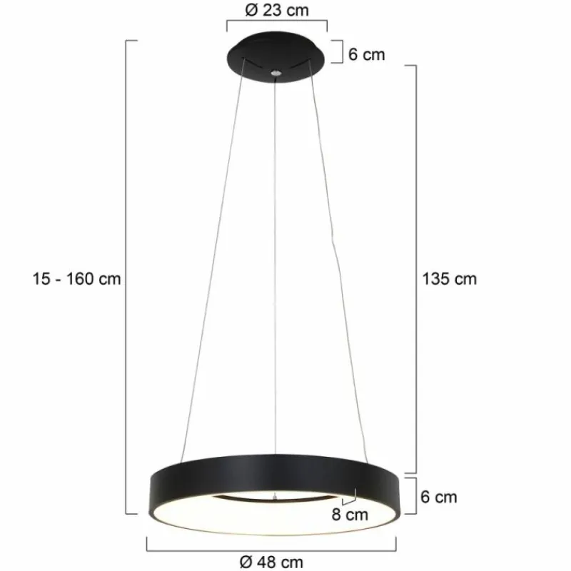 Lampes Industrielles-Luminaires Steinhauer Suspension Steinhauer Ringlede Noir, Blanc, 1 lumière