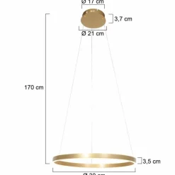 Lampes Dorées-Luminaires Steinhauer Suspension Steinhauer Ringlux LED Or, 2 lumières