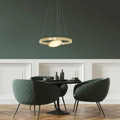 Lampes Dorées-Luminaires Steinhauer Suspension Steinhauer Ringlux LED Or, 3 lumières