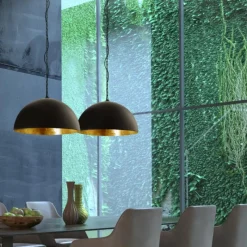 Lampes Dorées-Luminaires Steinhauer Suspension Steinhauer Semicirkel Noir, 2 lumières