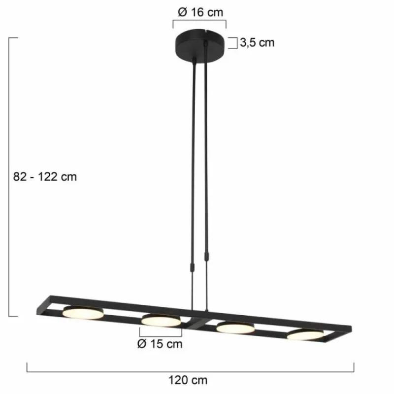 Luminaires Steinhauer Suspension Steinhauer Soleil LED Noir, 4 lumières* Éclairage Led