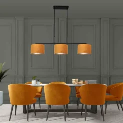 Lampes En Tissu-Luminaires Steinhauer Suspension Steinhauer Stang Noir, 3 lumières