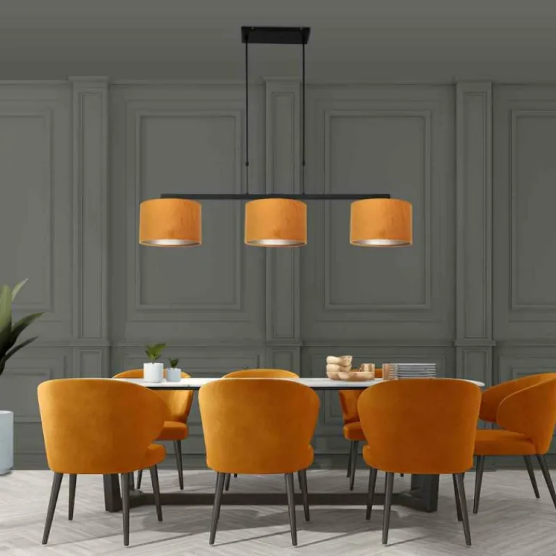 Lampes En Tissu-Luminaires Steinhauer Suspension Steinhauer Stang Noir, 3 lumières