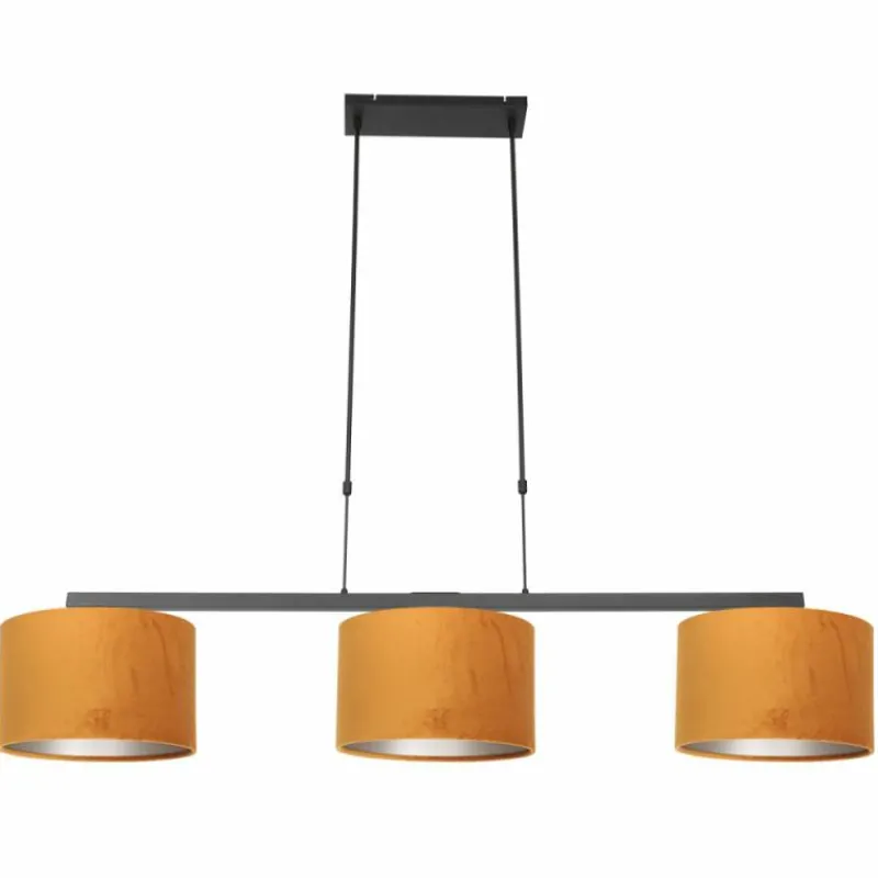 Lampes En Tissu-Luminaires Steinhauer Suspension Steinhauer Stang Noir, 3 lumières