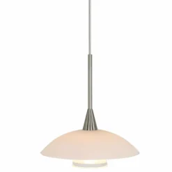 Luminaires Steinhauer Suspension Steinhauer Tallerken LED Acier inoxydable, Blanc, 1 lumière