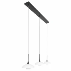 Luminaires Steinhauer Suspension Steinhauer Tallerken LED Nickel mat, 3 lumières