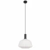 Luminaires Steinhauer Suspension Steinhauer Verre Nervuré Noir, 1 lumière