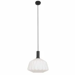 Luminaires Steinhauer Suspension Steinhauer Verre Nervuré Noir, 1 lumière