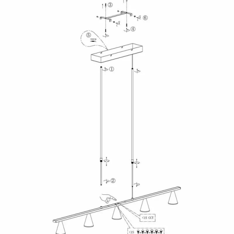Luminaires Steinhauer Suspension Steinhauer Vortex Noir, 5 lumières* Suspensions
