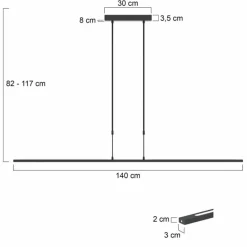 Luminaires Steinhauer Suspension Steinhauer ZELENA LED Noir, 3 lumières* Éclairage Led
