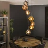 Lampes Dorées-hofstein Suspension Stellar Argent Oxydé, 7 lumières