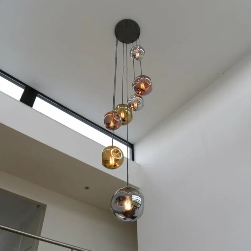 Lampes Dorées-hofstein Suspension Stellar Argent Oxydé, 7 lumières