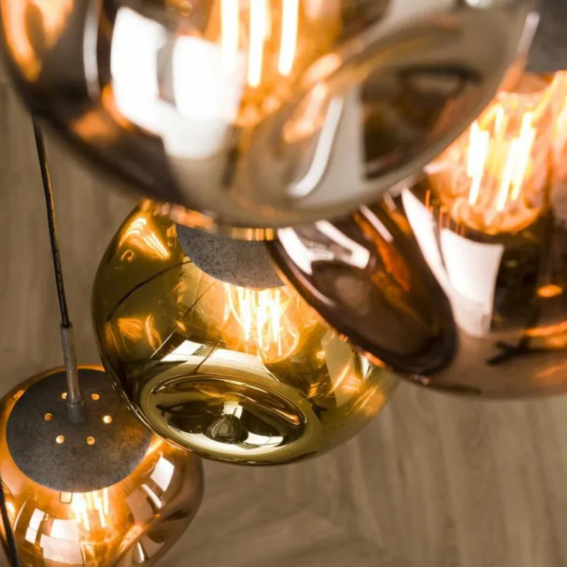 Lampes Dorées-hofstein Suspension Stellar Argent Oxydé, 7 lumières