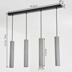 Lampes Industrielles-hofstein Suspension Stettler Noir, 4 lumières