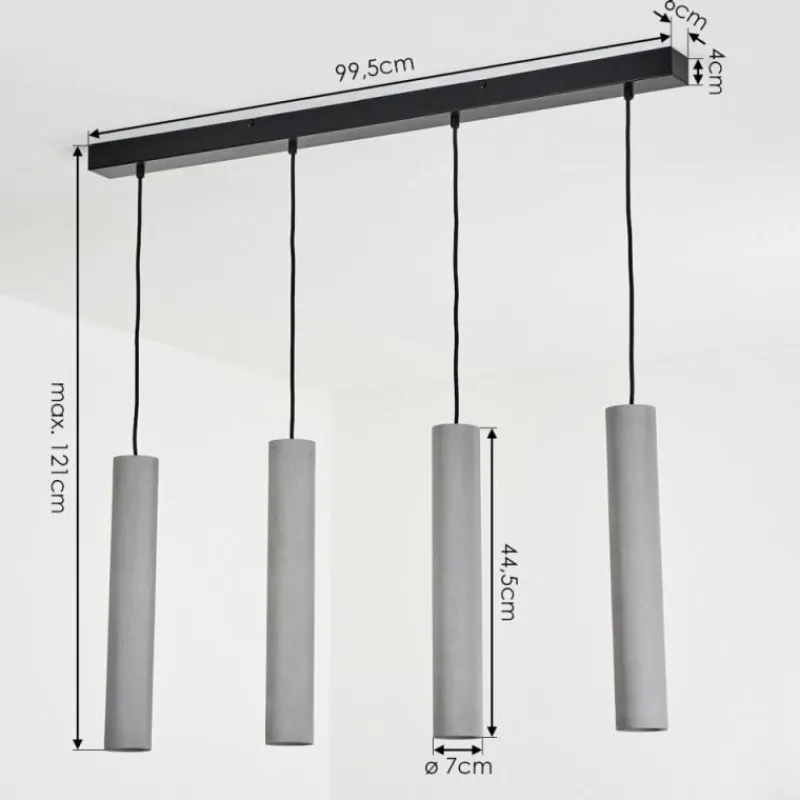 Lampes Industrielles-hofstein Suspension Stettler Noir, 4 lumières