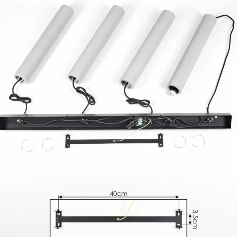 Lampes Industrielles-hofstein Suspension Stettler Noir, 4 lumières