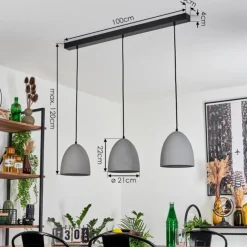 Luminaires Scandinaves-hofstein Suspension Stettler Noir, 3 lumières