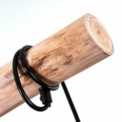 Lampes Dorées-hofstein Suspension Strathmore Bois clair, Noir, 4 lumières