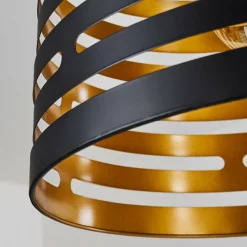 Lampes Dorées-hofstein Suspension Strathmore Bois foncé, Noir, 1 lumière