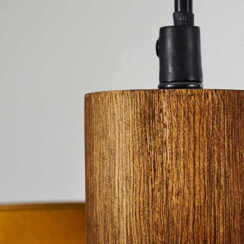 Lampes Dorées-hofstein Suspension Strathmore Bois foncé, Noir, 1 lumière