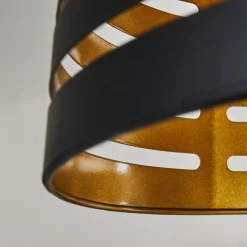 Lampes Dorées-hofstein Suspension Strathmore Bois foncé, Noir, 1 lumière