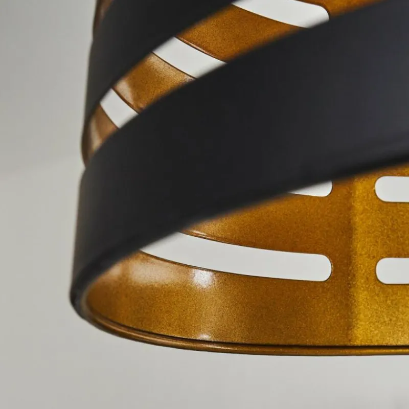 Lampes Dorées-hofstein Suspension Strathmore Bois foncé, Noir, 1 lumière