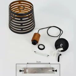 Lampes Dorées-hofstein Suspension Strathmore Bois foncé, Noir, 1 lumière