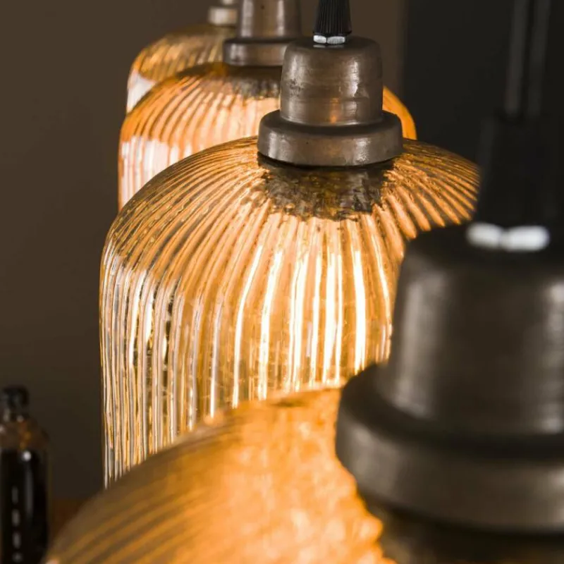 hofstein Suspension Stripe Gris, 4 lumières