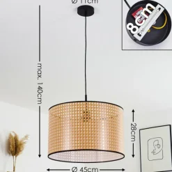 Style Boho-Chic-hofstein Suspension Stront Noir, 1 lumière