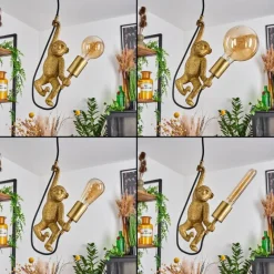 Lampes Dorées-hofstein Suspension Suardi Or, Noir, 1 lumière