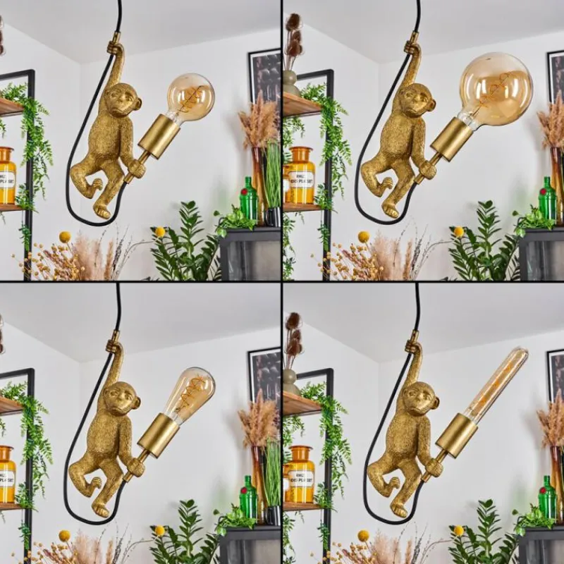 Lampes Dorées-hofstein Suspension Suardi Or, Noir, 1 lumière