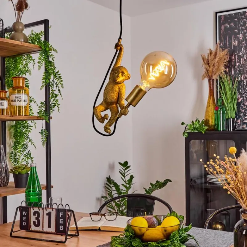 Lampes Dorées-hofstein Suspension Suardi Or, Noir, 1 lumière