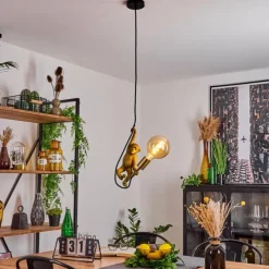 Lampes Dorées-hofstein Suspension Suardi Or, Noir, 1 lumière