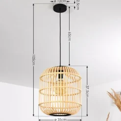 Style Boho-Chic-hofstein Suspension Sukhothai Noir, 1 lumière