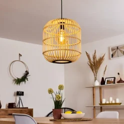 Style Boho-Chic-hofstein Suspension Sukhothai Noir, 1 lumière