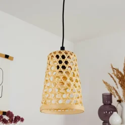 Style Boho-Chic-hofstein Suspension Sukhothai Noir, 1 lumière