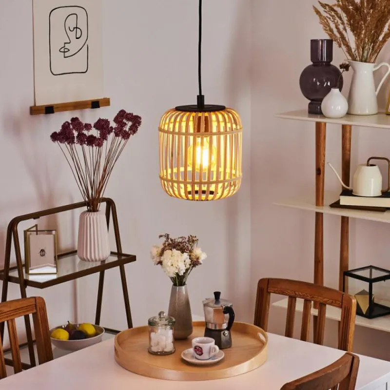 Style Boho-Chic-hofstein Suspension Sukhothai Noir, 1 lumière